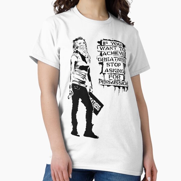 Aperçu de l'œuvre Citation de Banksy Greatness Girl créée et vendue par belugastore.
