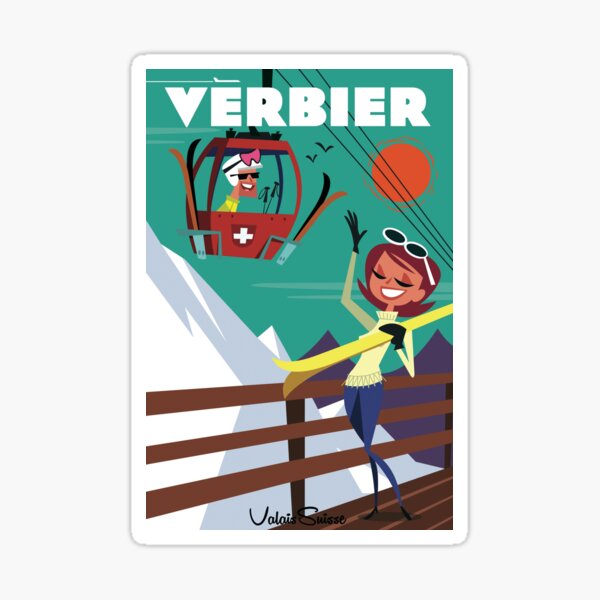 Item preview, Verbier ski poster designed and sold by Gary Godel.