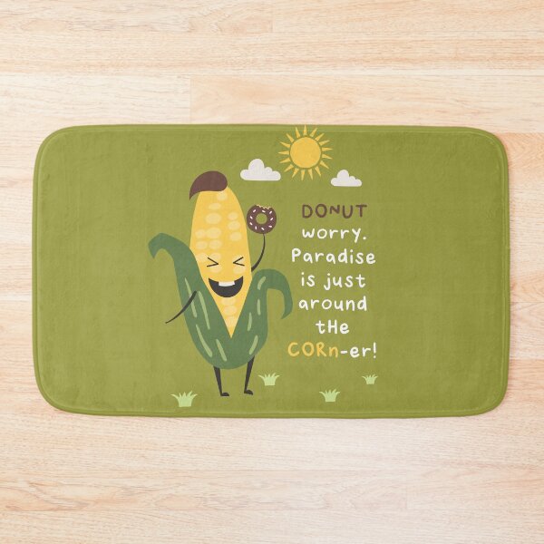 Item preview, DONUT WORRY. PARADISE IS JUST AROUND THE CORN-ER! designed and sold by Paper Bee Gift Shop.