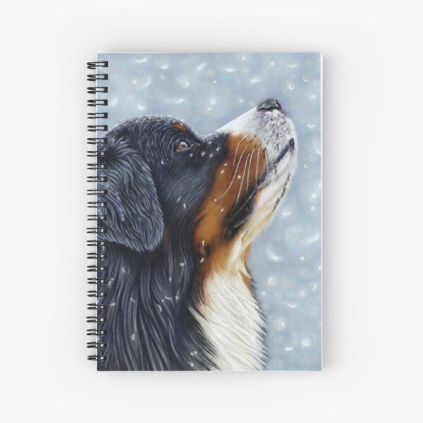 Item preview, Blissful Blue - Bernese Mountain Dog Catching Snowflakes designed and sold by Salty Dog Studio.