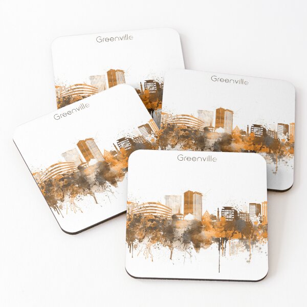 Item preview, Greenville South Carolina Warm Skyline designed and sold by DimDom.