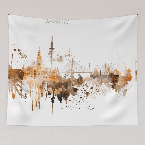 Item preview, Hamburg Germany Warm Skyline designed and sold by DimDom.