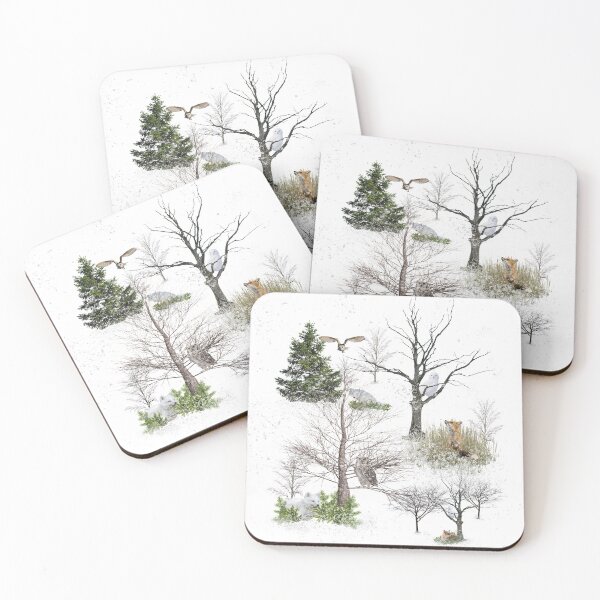 Item preview, Winter Owl Fox Snow Forest designed and sold by GuyBlank.