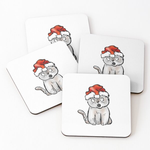 Item preview, White Christmas Cat designed and sold by thisislaz.