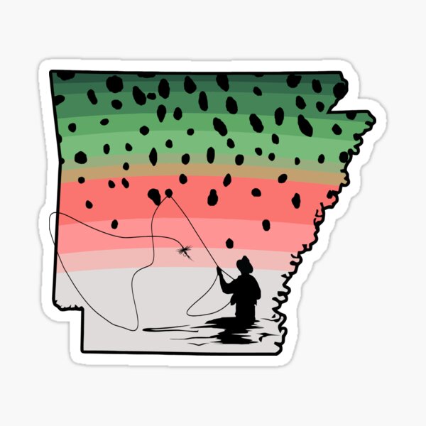 Rainbow Trout Fish Arkansas Fly Fishing Sticker