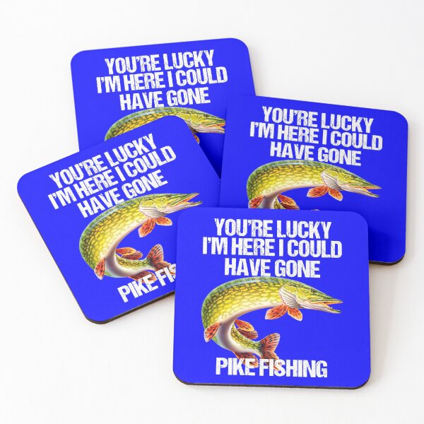 Item preview, Lucky I'm Here Pike Funny Fishing Pike Fisherman designed and sold by fantasticdesign.