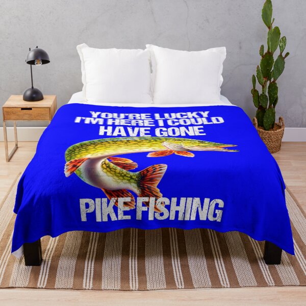 Item preview, Lucky I'm Here Pike Funny Fishing Pike Fisherman designed and sold by fantasticdesign.