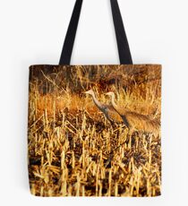 Golden Lighted Sandhill Cranes Tote Bag