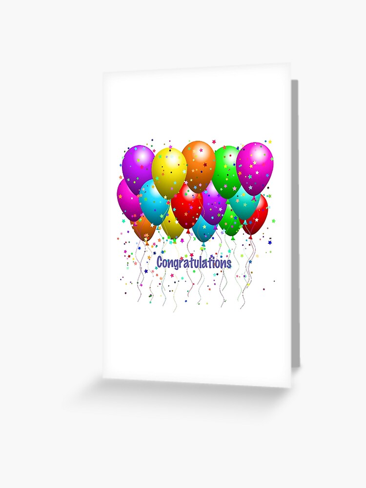 Congratulations Bling Balloons Card