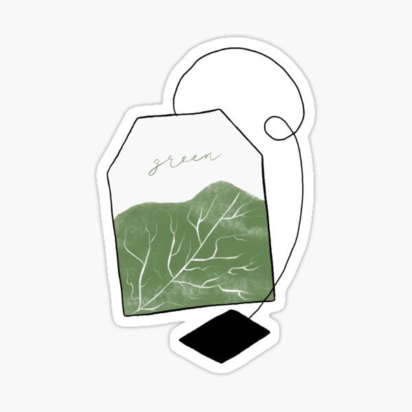 Vista previa del artículo con la obra «té verde», diseñado y vendido por pierrotstickers.