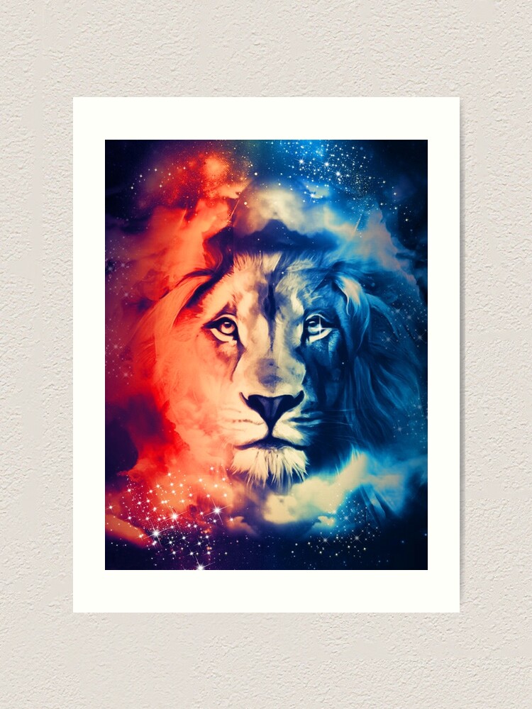 Red and Blue Galactic Lion