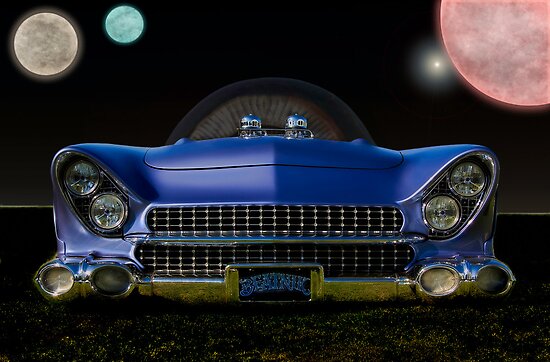 1955 Ford Beatnik Bubbletop Intergalactic Planetary Posters By