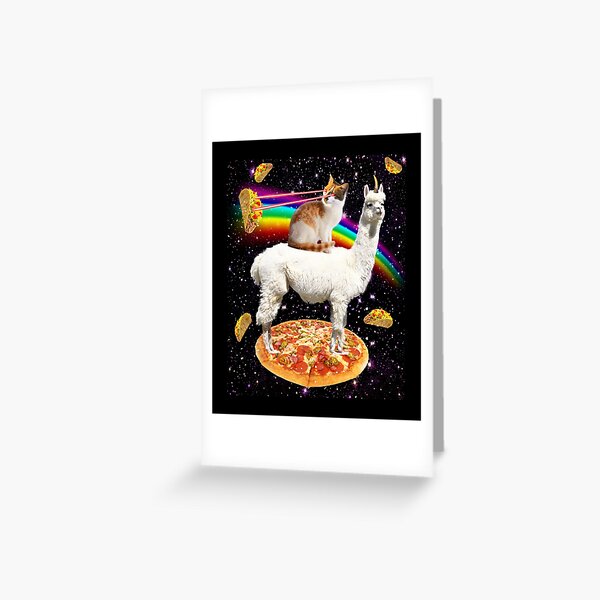 Item preview, The ORIGINAL Galaxy Laser Eye Cat on Llama on Pizza with Tacos & Rainbow designed and sold by Mextpizza.