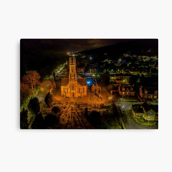 Rhu village, an evening view from above. Canvas Print