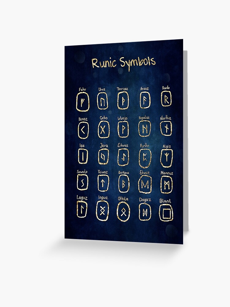 Runic Symbols Greeting Card By Elenarb Redbubble