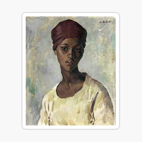 Portrait of a Young Malay Girl - Alfred Neville Lewis Sticker