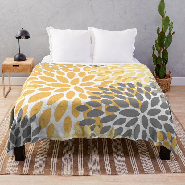 Item preview, Floral Pattern, Yellow, Charcoal, Gray, White designed and sold by meggydesigns.