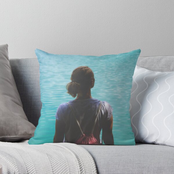 Item preview, young blond woman with backpack at the lake designed and sold by Endorfin Garment.