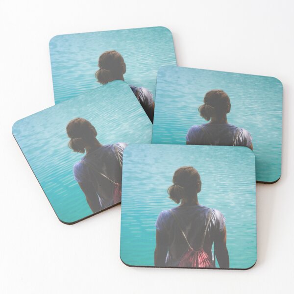 Item preview, young blond woman with backpack at the lake designed and sold by Endorfin Garment.