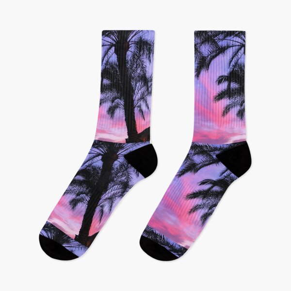 Item preview, Purple & Pink Cotton Candy Palm Tree Sunset  designed and sold by newburyboutique.