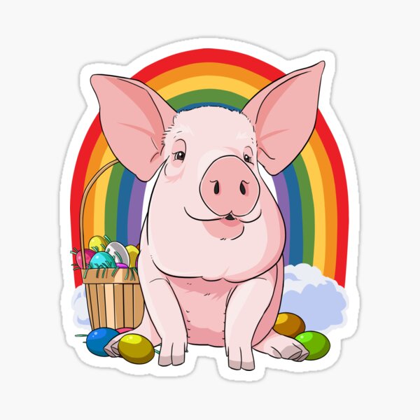 Piggy Bunny Stickers Redbubble - bunny cute piggy character skin roblox bunny sticker teepublic