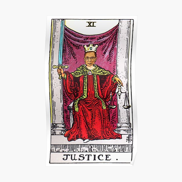 Justice Tarot Card of Ruth Bader Ginsberg Poster