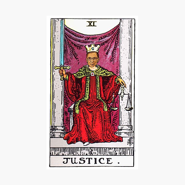Artikel-Vorschau von Gerechtigkeits-Tarotkarte von Ruth Bader Ginsberg, designt und verkauft von aleyna22.