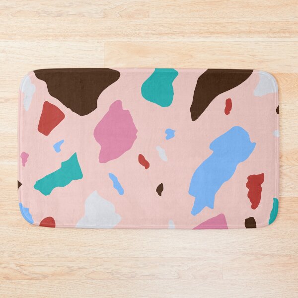 Item preview, Pink, blue, coral, white, brown Terrazo designed and sold by GraphicsbyNel.