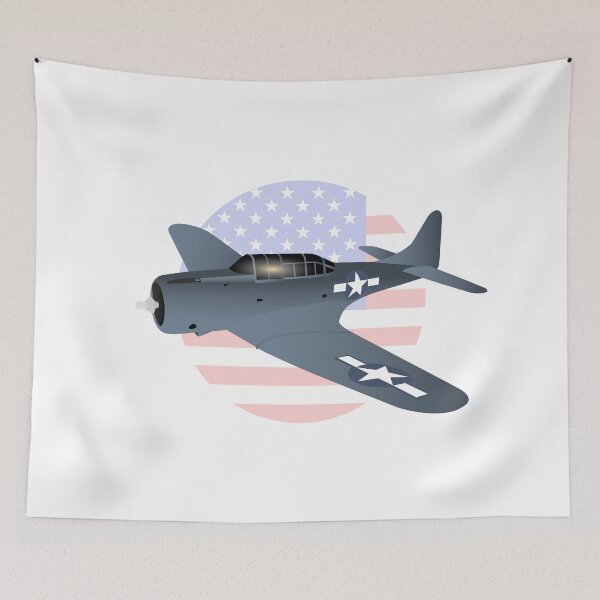 Artikelvorschau, Dauntless Flugzeug WW2 Douglas SBD-6 mit US-Flagge entworfen und verkauft von NorseTech.