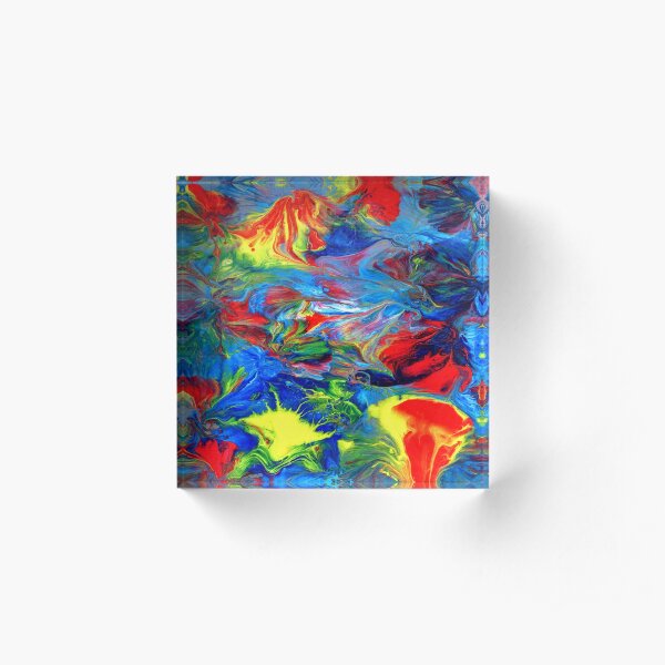 Psychedelic Garden Acrylic Block
