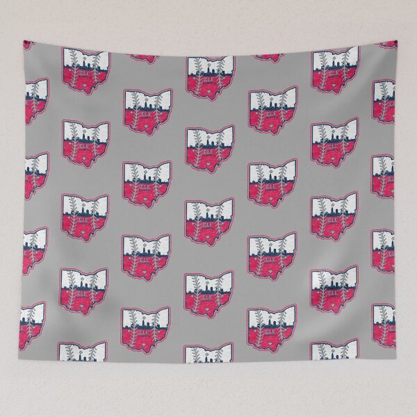 Item preview, Vintage Cleveland Skyline Baseball Red White and Blue designed and sold by TeeCreations.