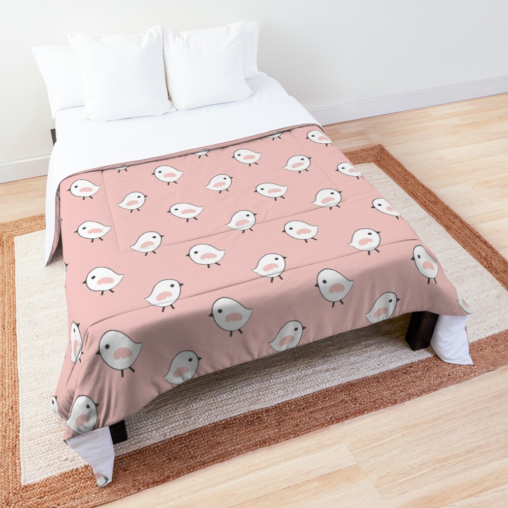 Busy Birdies - Rose Quartz Comforter