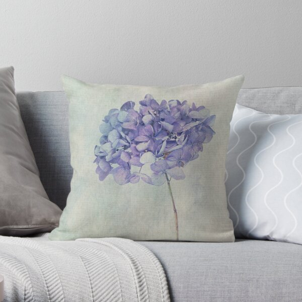 Vintage Hydrangea Throw Pillow