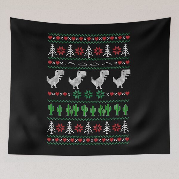 Item preview, Chrome Dino T Rex Ugly Christmas Sweater Game designed and sold by bananashirts.