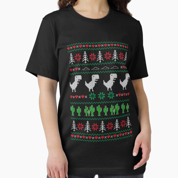 Item preview, Chrome Dino T Rex Ugly Christmas Sweater Game designed and sold by bananashirts.