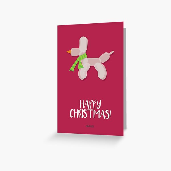 Simplee Cards: Balloon Dog - Happy Christmas Greeting Card