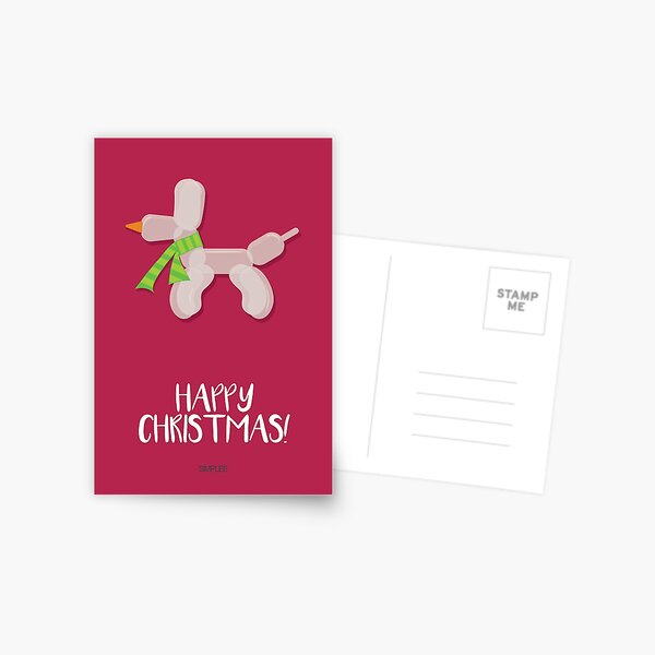 Simplee Cards: Balloon Dog - Happy Christmas Postcard
