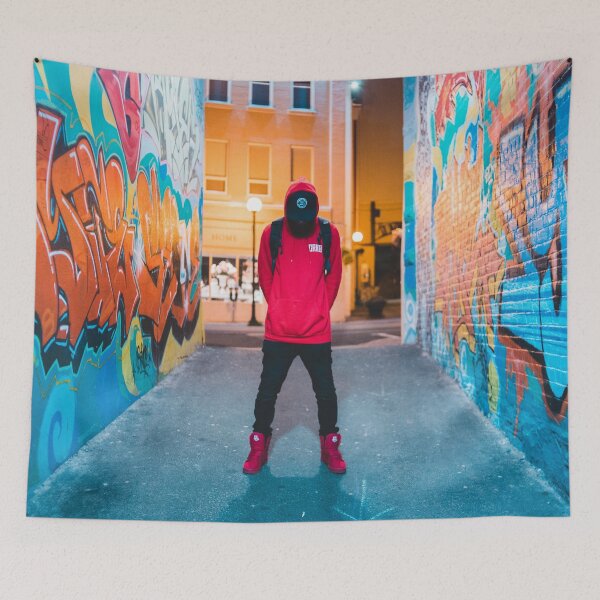 Item preview, London Souvenir British Flag Man By Graffiti Background Photography Art designed and sold by mamazita.