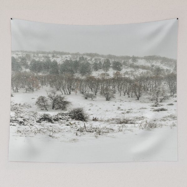Item preview, Snowy landscape background winter aesthetic forest designed and sold by by-jwp.