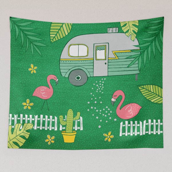 Item preview, Campsite Flamingos designed and sold by Jacqueline Hurd.