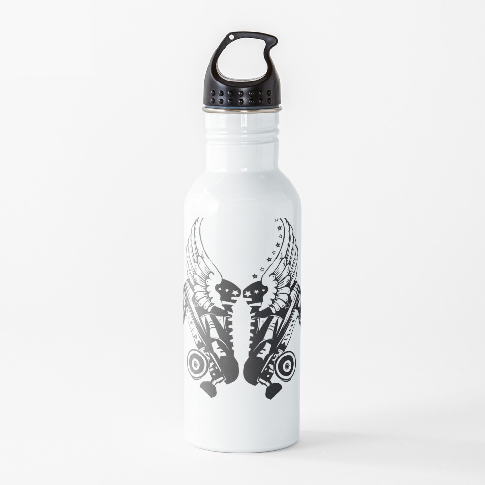 Roller Derby Skates With Wings Water Bottle