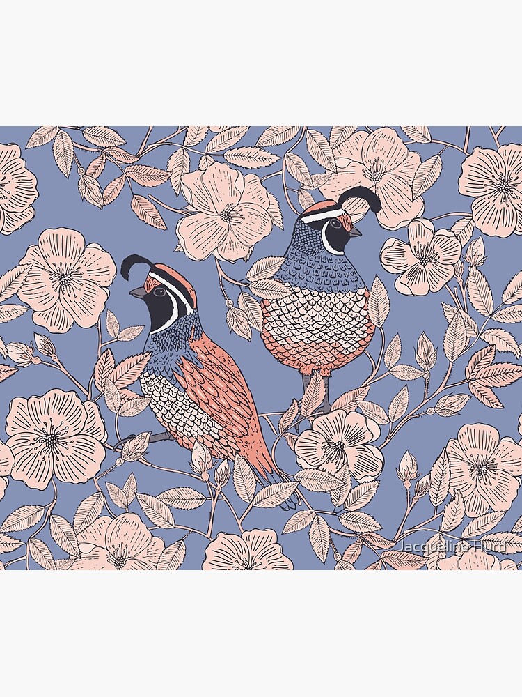 Quail and Wild Roses by JMHurd