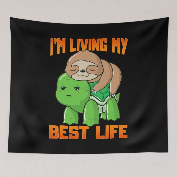 Artikelvorschau, Faultier & Schildkröte Ich lebe mein bestes Leben Liebenswert entworfen und verkauft von perfectpresents.