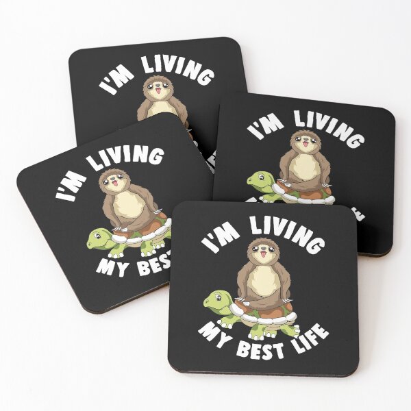 Item preview, Cute I'm Living My Best Life Sloth & Turtle Animal designed and sold by perfectpresents.