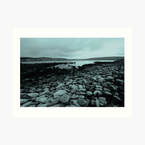 Pebbles on the Isle of Unst, Shetland. Art Print