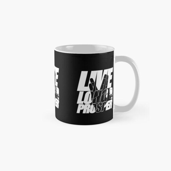 Item preview, LIVE LONG AND PROSPER Star Trek ™ Quote Meme slogan with silhouette of the Vulkan Gruss designed and sold by jodotodesign.