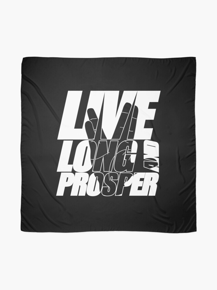 Alternate view of LIVE LONG AND PROSPER Star Trek quota slogan slogan with silhouette of volcano greeting Scarf