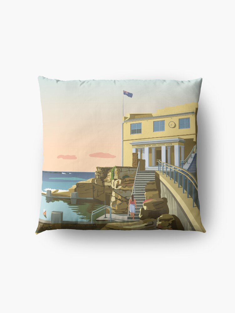 Alternate view of Early swim, Coogee Beach Floor Pillow
