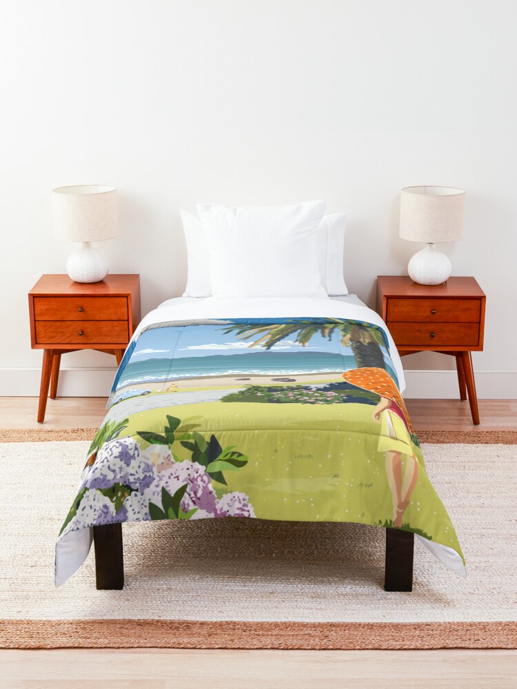 Alternate view of Langs Beach - Northland, New Zealand Comforter
