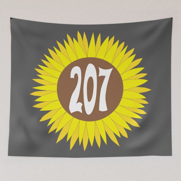 Item preview, Hand Drawn Maine Sunflower 207 Area Code designed and sold by itsrturn.
